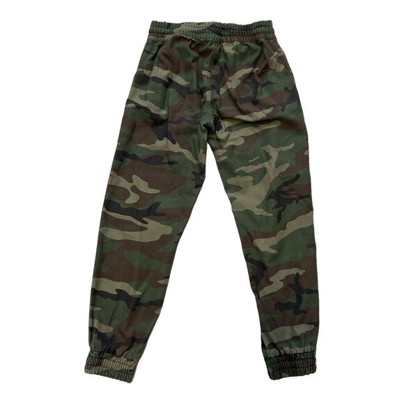 Tna Aritzia Alix Pant High Waisted Elastic Cuff Green Camo Joggers Small - Picture 3 of 9